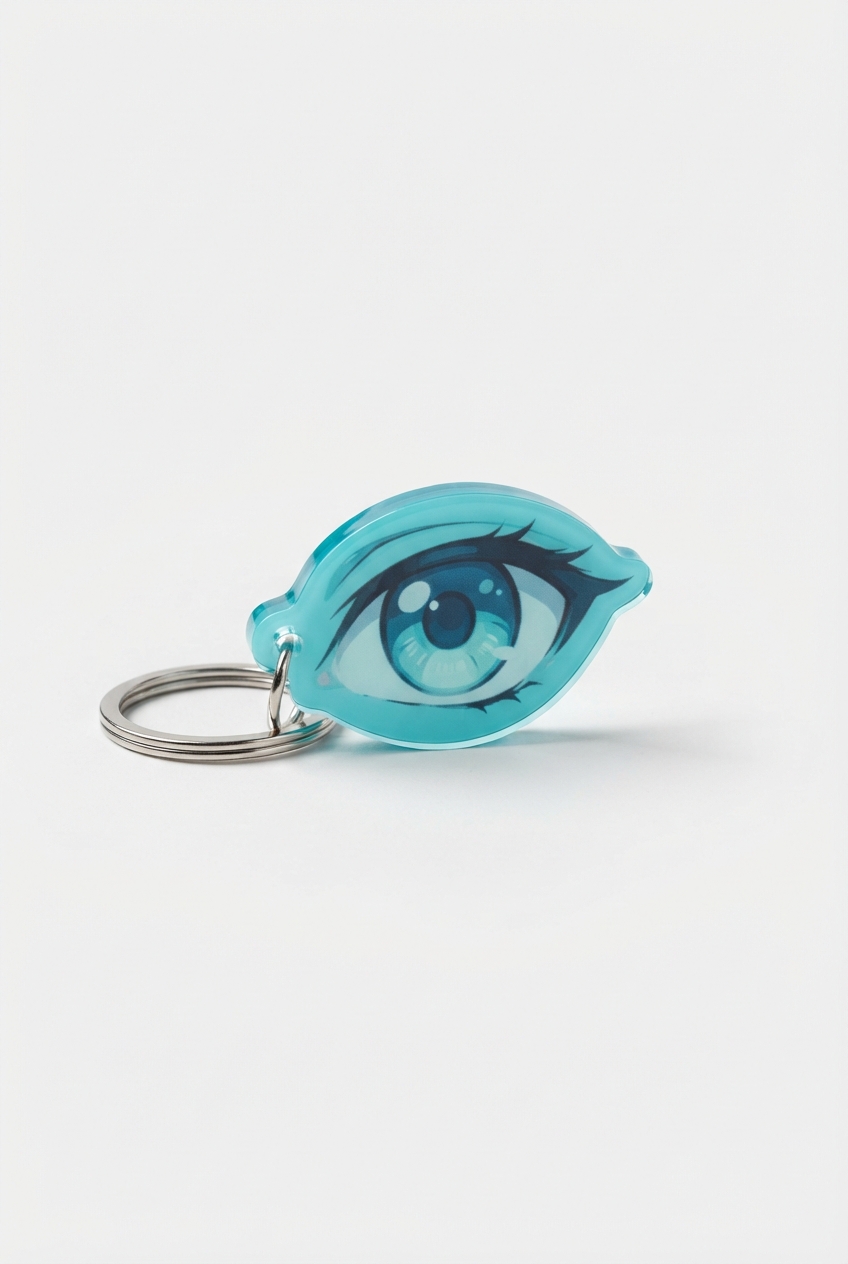 Acrylic anime eye keychain charm for outdoor everyday carry
