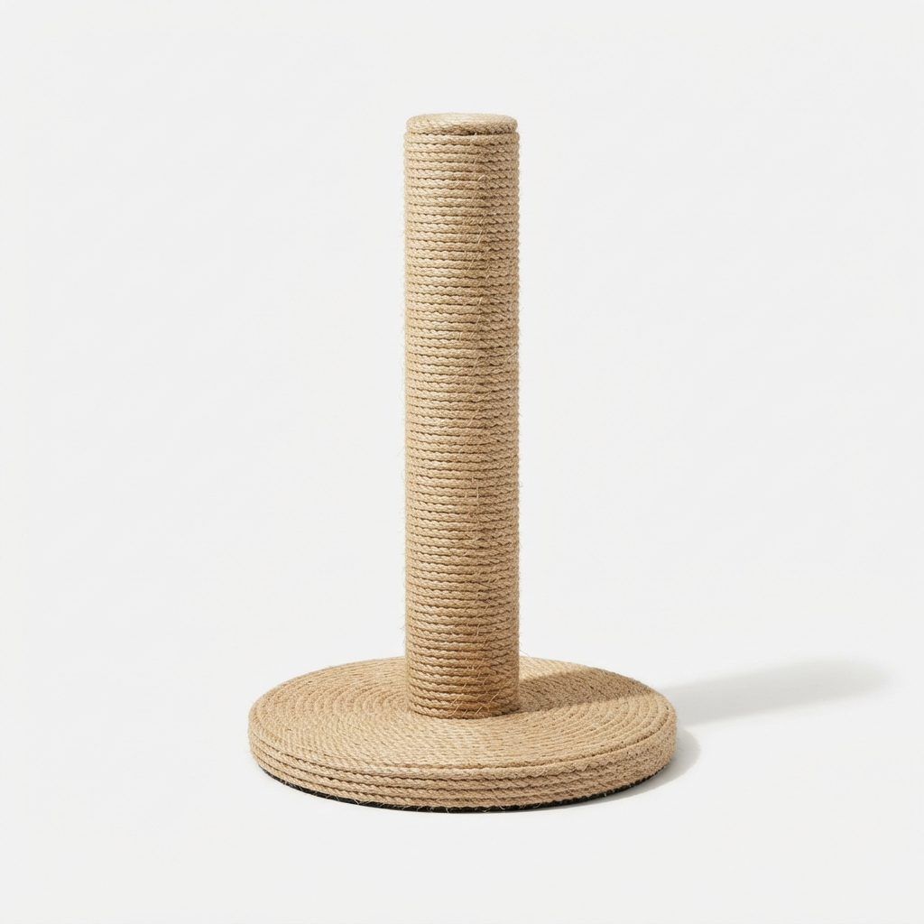 Outdoor cat scratching post with sisal wrap and minimalist base