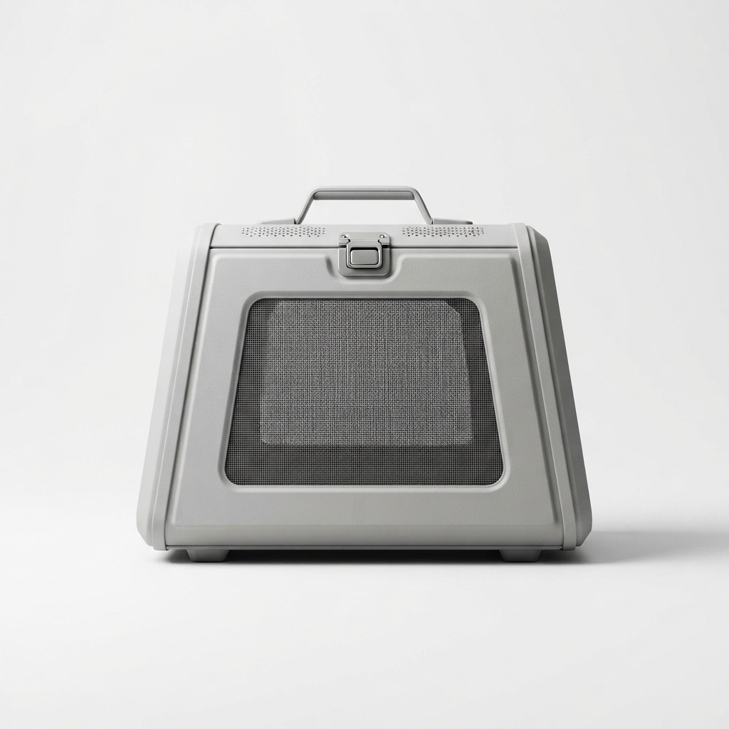 Minimalist bird travel carrier with mesh windows